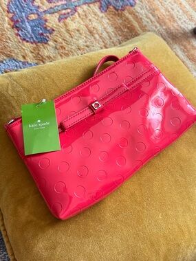 🆕 Kate Spade Patent Camellia Crossbody Bag Chili Red NWT